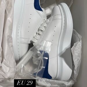 White and Blue Kids Sneakers